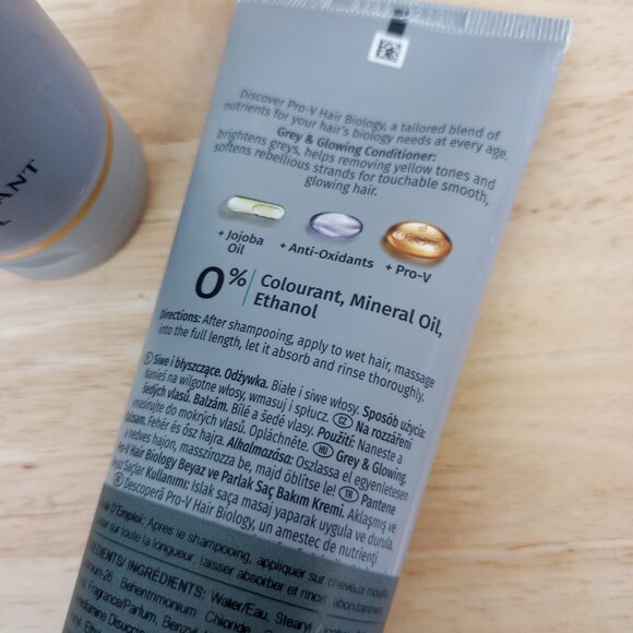 2 X Pantene Pro-V Hair Biology GREY & GLOWING Jojoba Oil Conditioner 5.41 Fl Oz - Picture 5 of 5